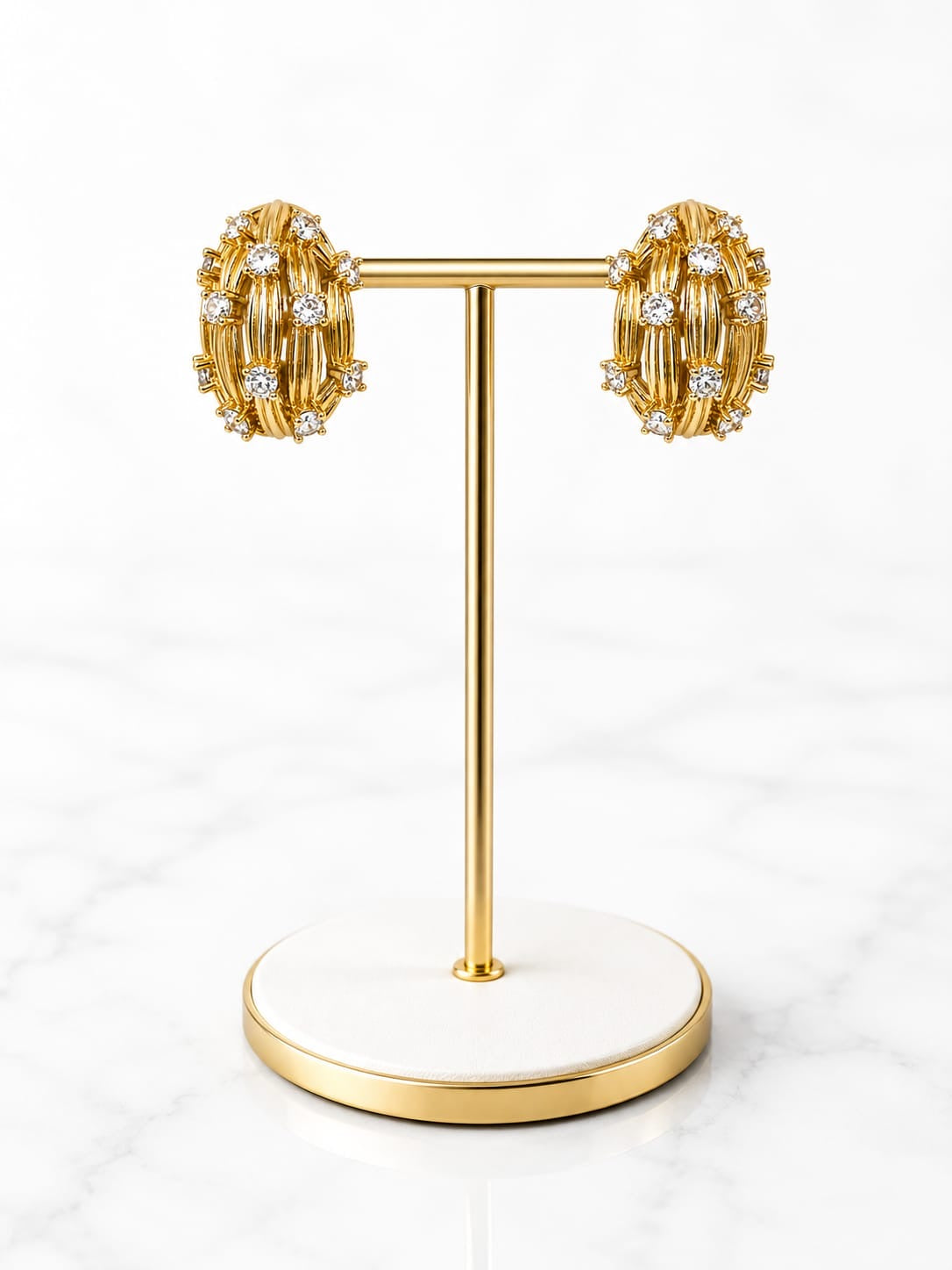 Celique™ Zircon Geo Button Earrings – Designer Punk Statement Jewelry