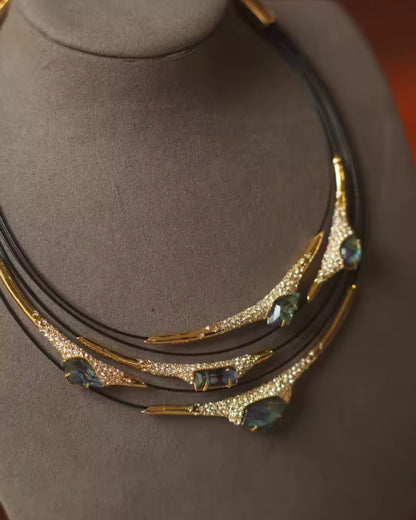 Akanthia™ Layered Industrial Fritillary Collar Necklace
