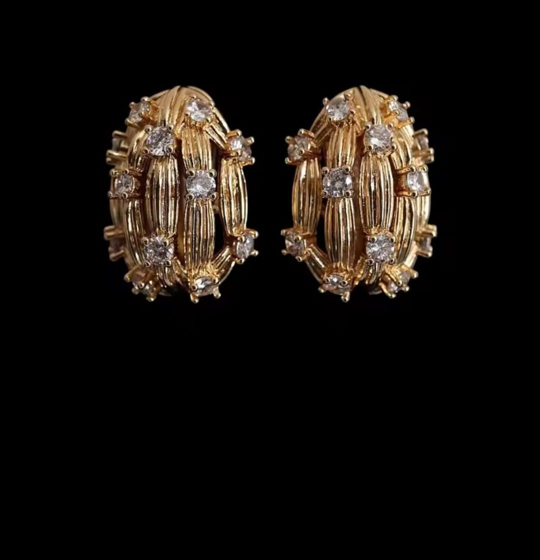 Celique™ Zircon Geo Button Earrings – Designer Punk Statement Jewelry