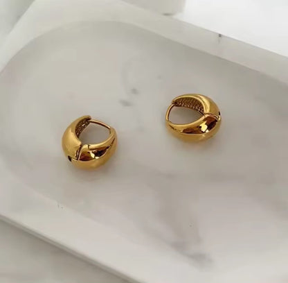 Givrel™ 18K Gold Geometric Sterling Silver Hoop Earrings
