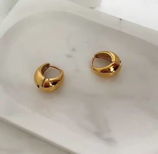 Givrel™ 18K Gold Geometric Sterling Silver Hoop Earrings