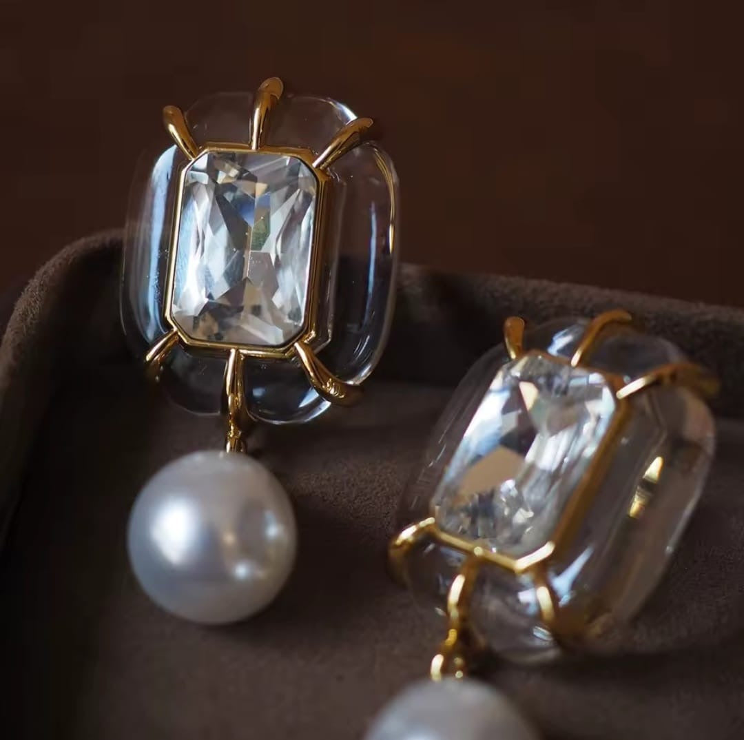 Aidelia™ Minimalist Pearl Gemstone Designer Earrings