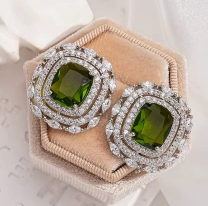 Brilessa™ Indian Gold Cubic Zircon Stud Earrings – Luxury Wedding & Engagement Jewelry