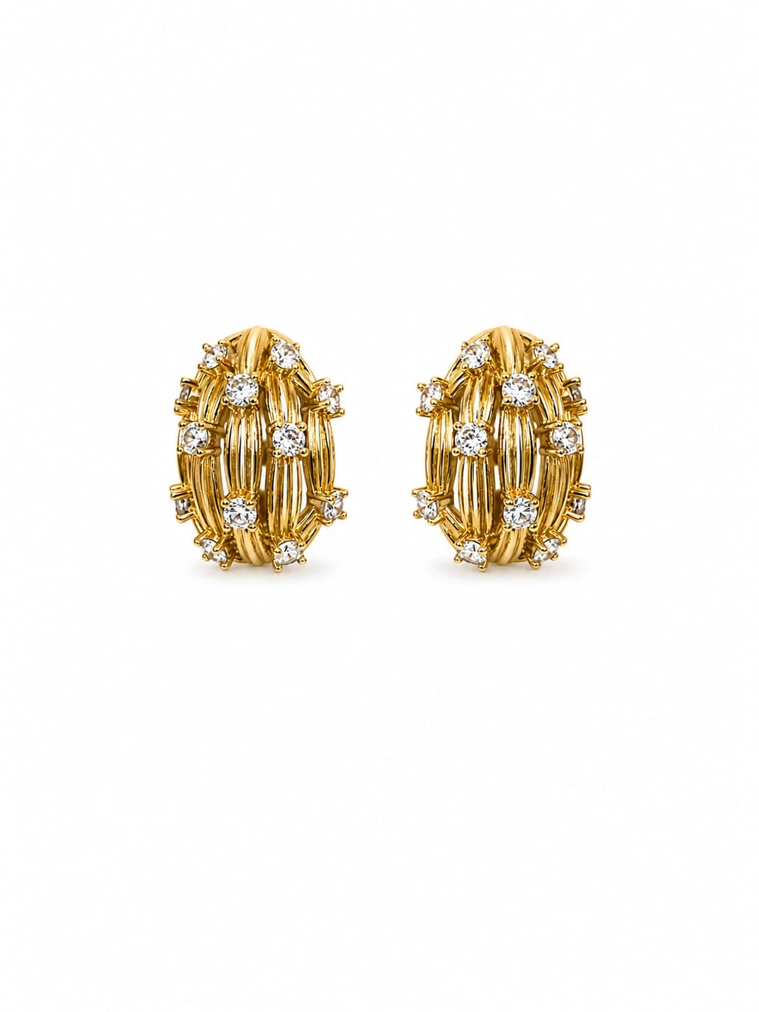 Celique™ Zircon Geo Button Earrings – Designer Punk Statement Jewelry