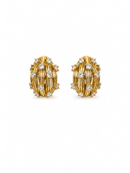 Celique™ Zircon Geo Button Earrings – Designer Punk Statement Jewelry