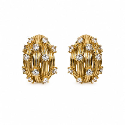 Celique™ Zircon Geo Button Earrings – Designer Punk Statement Jewelry