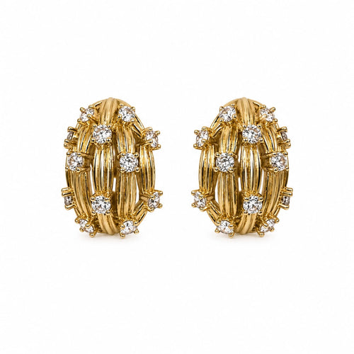 Celique™ Zircon Geo Button Earrings – Designer Punk Statement Jewelry