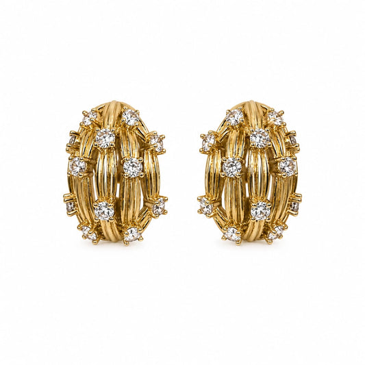 Celique™ Zircon Geo Button Earrings – Designer Punk Statement Jewelry