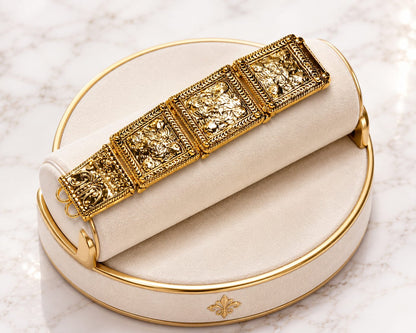Bellatrix™ Vintage Industrial Relief Statement Bracelet – Literary Retro Designer Jewelry
