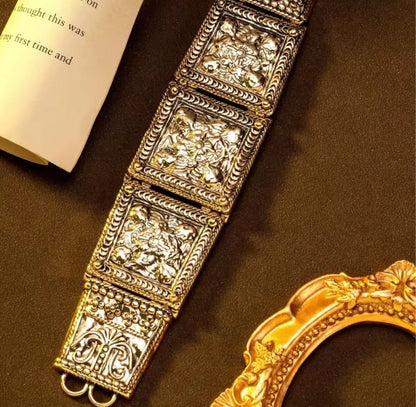Bellatrix™ Vintage Industrial Relief Statement Bracelet – Literary Retro Designer Jewelry