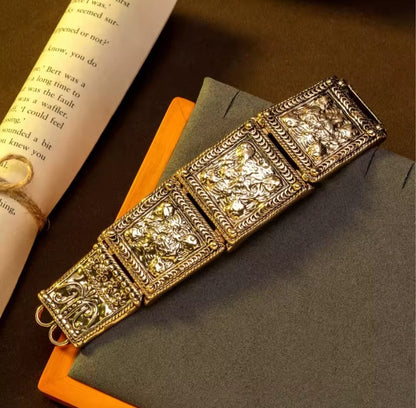 Bellatrix™ Vintage Industrial Relief Statement Bracelet – Literary Retro Designer Jewelry