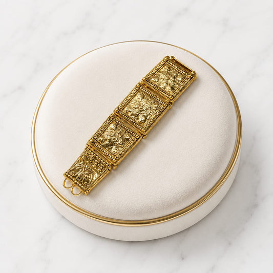 Bellatrix™ Vintage Industrial Relief Statement Bracelet – Literary Retro Designer Jewelry