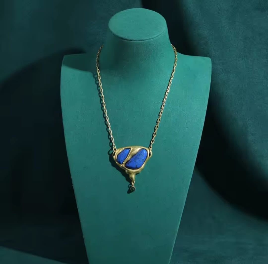 Oceana™ Vintage Blue Lapis Heart Pendant Necklace