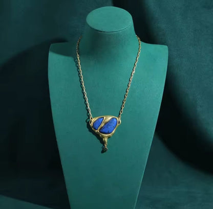 Oceana™ Vintage Blue Lapis Heart Pendant Necklace