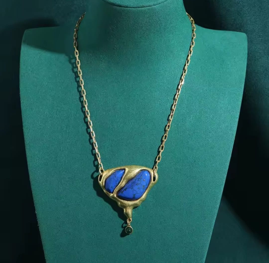 Oceana™ Vintage Blue Lapis Heart Pendant Necklace