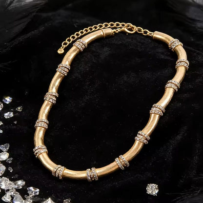Annabelle™ Matte Gold Bamboo Choker Necklace