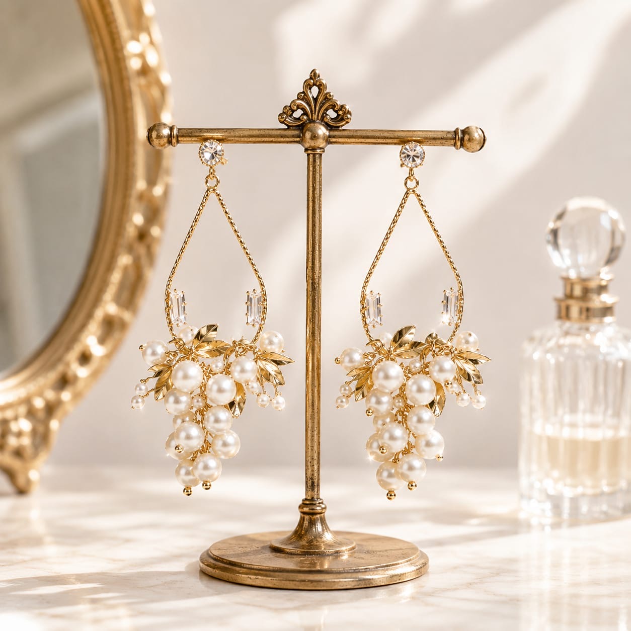 Euforia™ Vintage Natural Pearl Luxury Drop Earrings