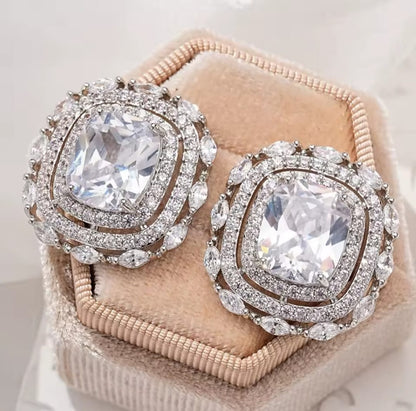 Brilessa™ Indian Gold Cubic Zircon Stud Earrings – Luxury Wedding & Engagement Jewelry