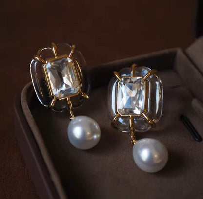 Aidelia™ Minimalist Pearl Gemstone Designer Earrings