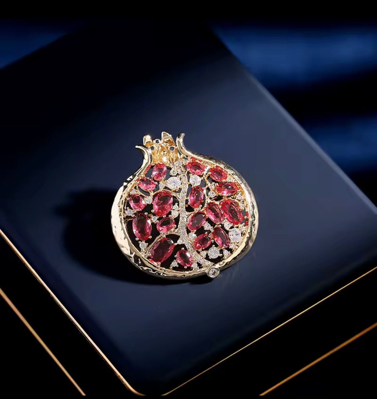 Arlmont™ Crystal Pomegranate Brooch