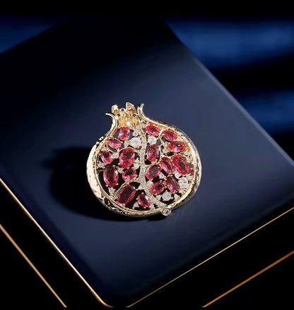 Arlmont™ Crystal Pomegranate Brooch