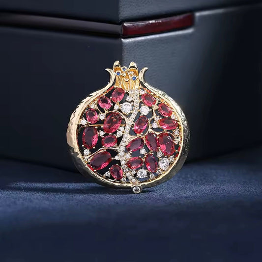 Arlmont™ Crystal Pomegranate Brooch