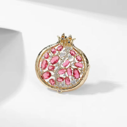 Arlmont™ Crystal Pomegranate Brooch