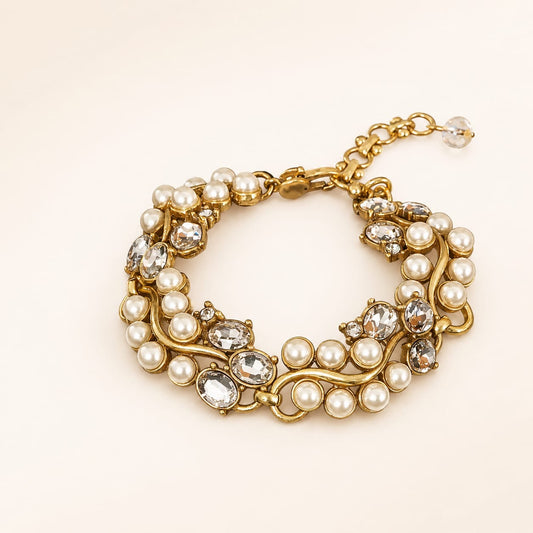 Auremira™ Baroque Pearl Embellished Luxury Bracelet – Vintage Elegant Hand Jewelry