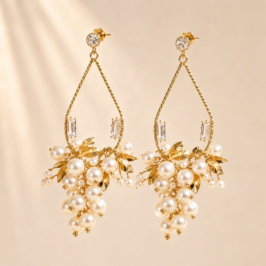 Euforia™ Vintage Natural Pearl Luxury Drop Earrings