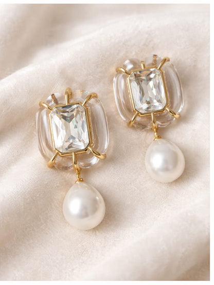 Aidelia™ Minimalist Pearl Gemstone Designer Earrings