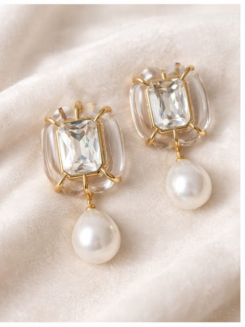 Aidelia™ Minimalist Pearl Gemstone Designer Earrings