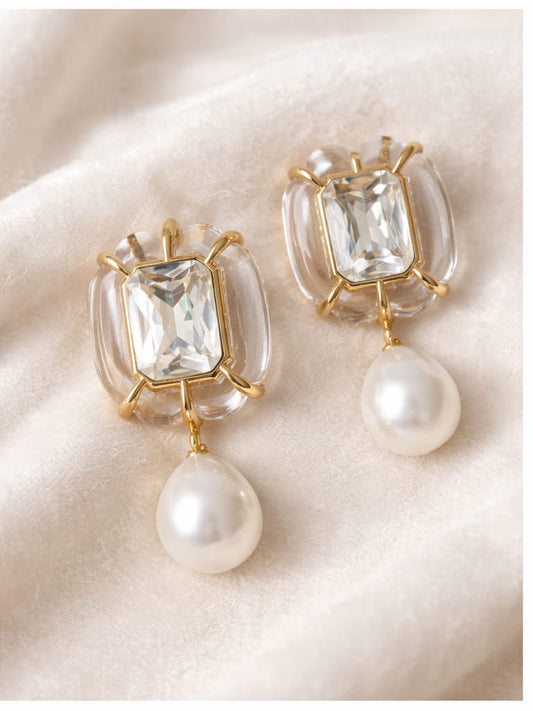 Aidelia™ Minimalist Pearl Gemstone Designer Earrings