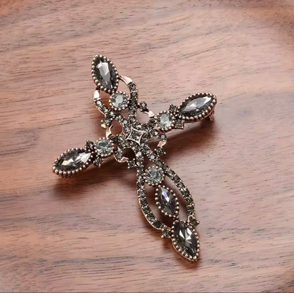 Bardent™ Vintage Pearl Cross Brooch