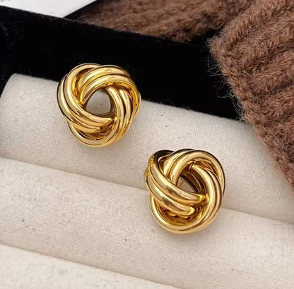 Gaurel™ 18K Gold Geometric Sterling Silver Stud Earrings