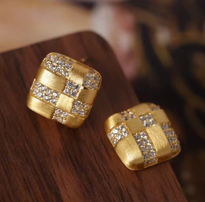 Estrella™ S925 Sterling Silver Stud Earrings – French Vintage Elegant Niche Design