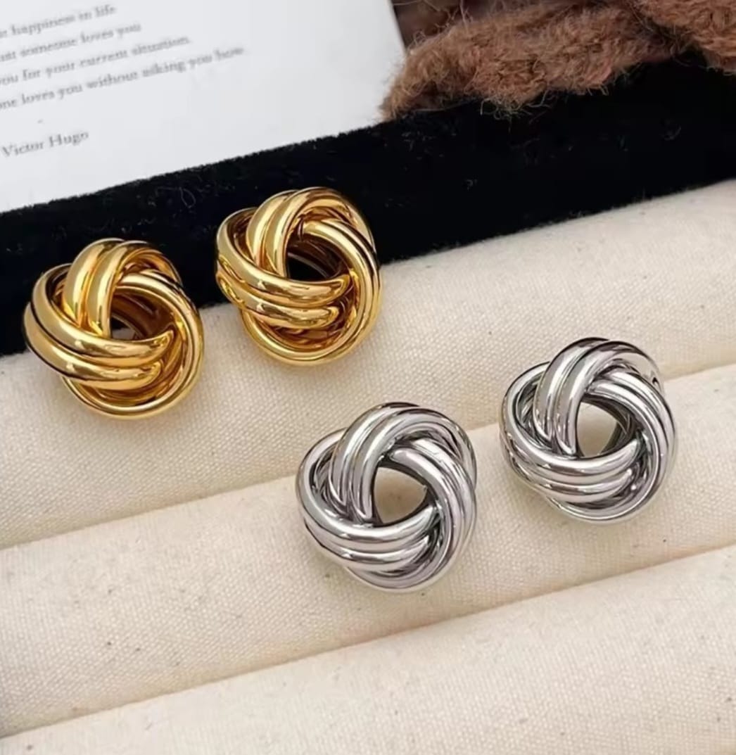 Gaurel™ 18K Gold Geometric Sterling Silver Stud Earrings