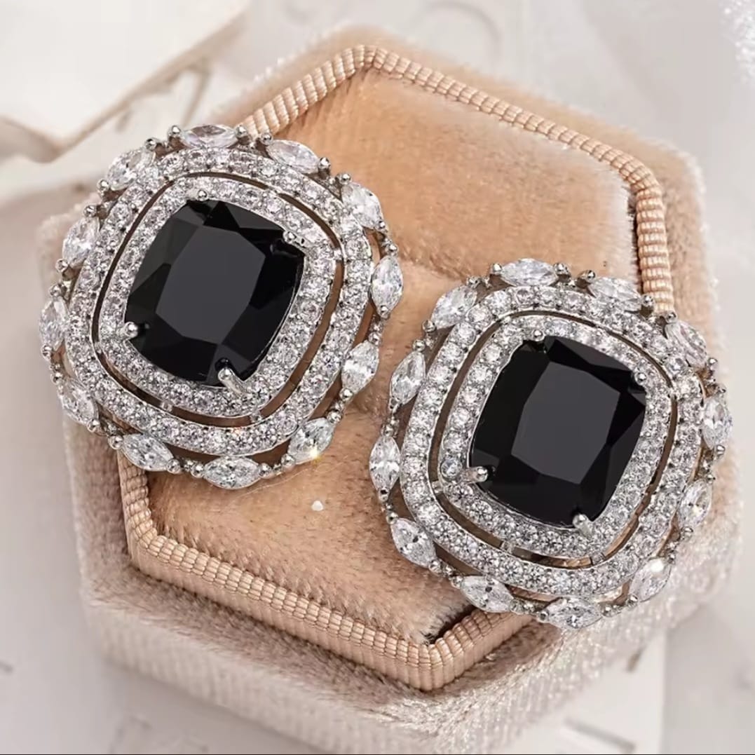 Brilessa™ Indian Gold Cubic Zircon Stud Earrings – Luxury Wedding & Engagement Jewelry
