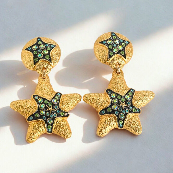 Jovirelle™ Vintage Starfish Boho Drop Earrings
