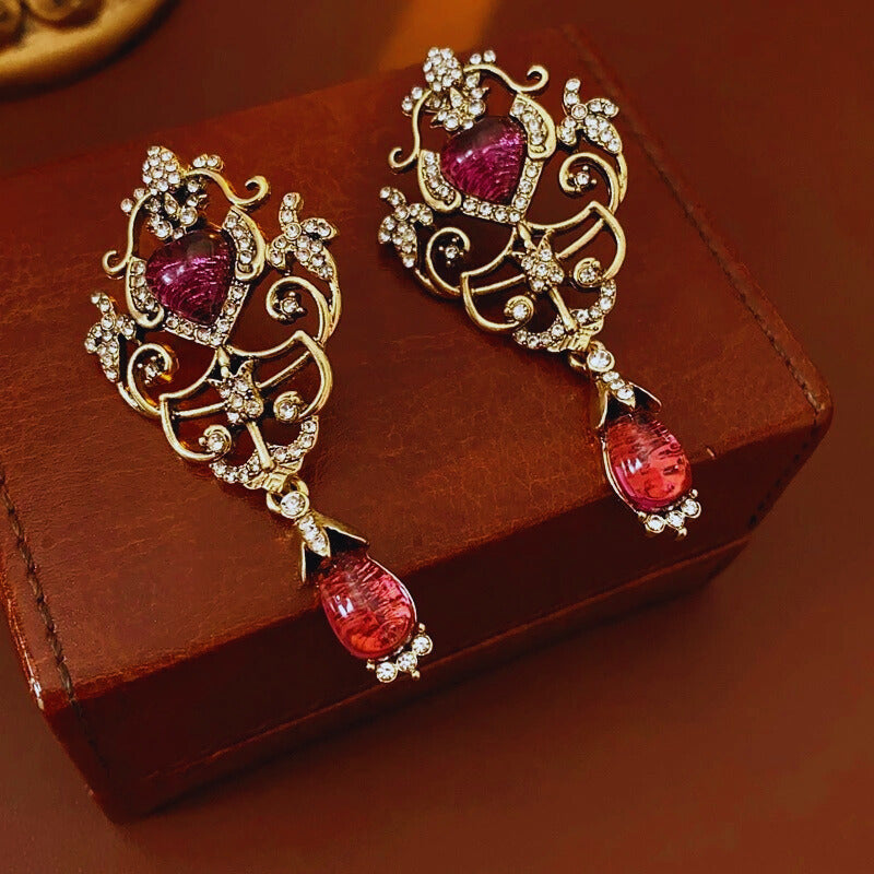Kalivra™ Retro Palace Rhinestone Drop Earrings