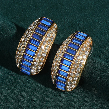 Elodie™ Vintage Blue Zircon Gold Stud Earrings