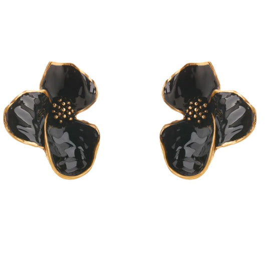 Bravelle™ Minimalist Black Enamel Gothic Stud Earrings