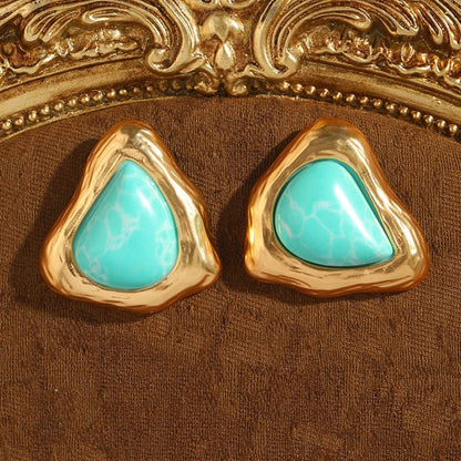 Feyora™ Vintage Purple Triangle Stone Earrings