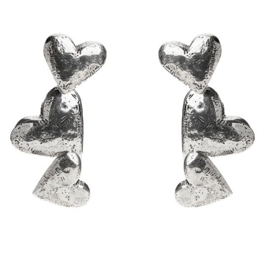 Darielle™ Platinum Heart Drop Earrings