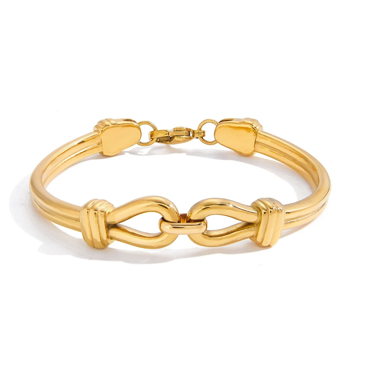 Cléa™ Lucky Wishbone 18K Gold Stainless Steel Bracelet