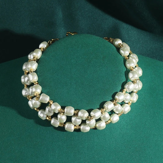 Anaelle™ Vintage Baroque Pearl Choker Necklace