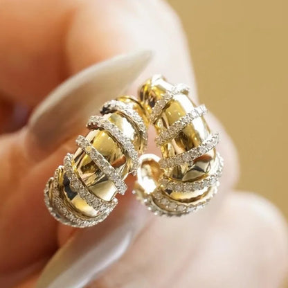 Lunessé™ Retro C-Shaped Diamond Studs
