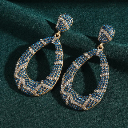 Ilavent™ Vintage Blue Teardrop Dangle Earrings