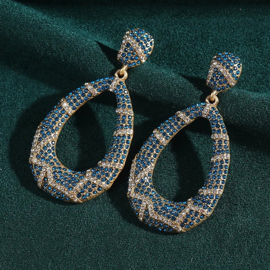 Ilavent™ Vintage Blue Teardrop Dangle Earrings