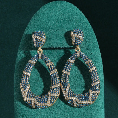 Ilavent™ Vintage Blue Teardrop Dangle Earrings