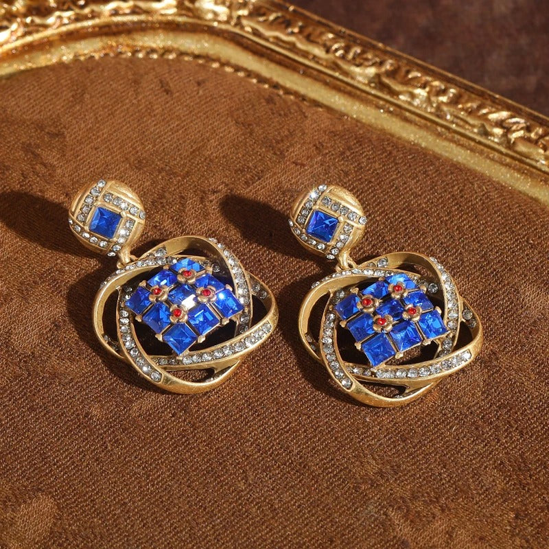Kralin™ Vintage Blue Crystal Drop Earrings